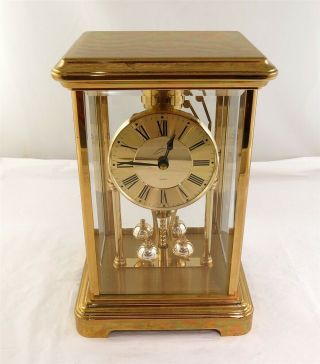 Vintage Schmid Quartz Anniversary Brass Mantel Chime Clock
