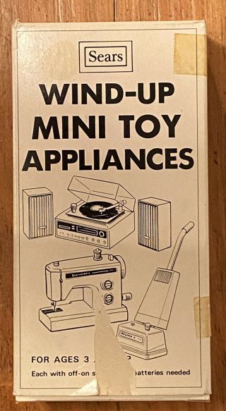 Vintage Sears Wind - Up Mini Toy Appliances 49 - 11308 Sewing Machine Buffer Stereo