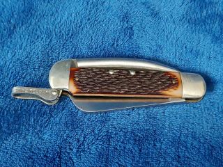`vintage Usa Made Schrade 735 Ss Mariner Rigging Knife Rope Blade & Marlin Spike
