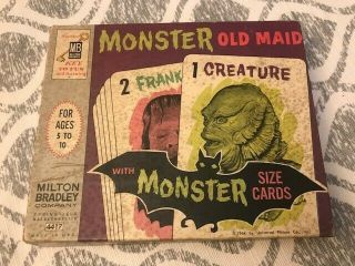 Vintage 1964 Monster Old Maid Card Game - Complete - Milton Bradley