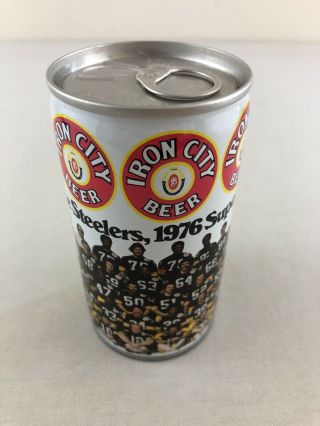 Iron City 12 Oz Bottom Opened Steel Beer Can 1976 Pittsburgh Steelers Bowl