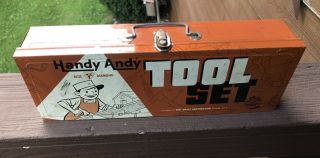 Vintage 50s 60s Handy Andy Tool Set Box Only Man Cave