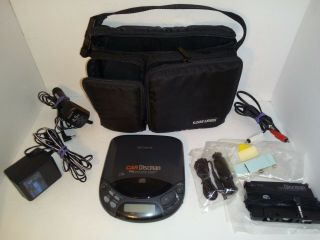 Vintage Sony Car Discman D - 824k 1bitdac Portable Cd Player/w Accessories & Case