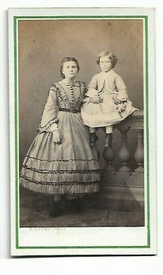 Vintage Cdv - Victorian Woman & Child - Photo By F Rouet,  Montpellier (5056)