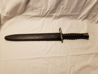 Vintage Swiss Military Stg57 Dagger Bayonet Sword W/original Scabbard