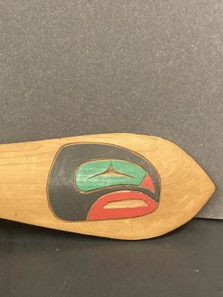 Wood Carving First Nations Art Canadian Cedar Carving Paddle With Salmon 2
