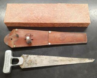 Vintage Knapp Hunting Kit Saw With Leather Sheath Vintage Box