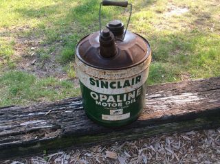 Vintage Sinclair Opaline 5 Gallon Motor Oil Can.