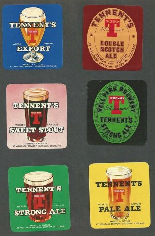 6 Different Vintage Tennent 