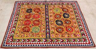 65 " X 52 " Handmade Embroidery Old Tribal Ethnic Wall Hanging Decor Tapestry