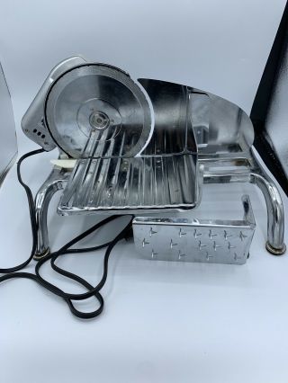 Vtg Metal Electric Meat Slicer Food & Cheese Chrome Rival 1030/7 Sturdy Strong