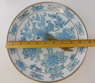 Gold Imari GIM16 Hand Painted Charger and Hanging Plate Blue Birds Floral Japan 3