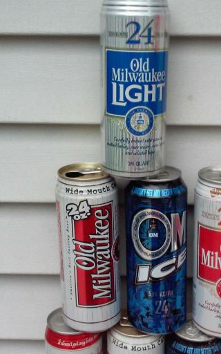 8 Diff 24oz Old Milwaukee Aluminum Can Cans Dow