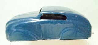 French Spiro Clockwork Windup Car Aluminum 4¾ " Blue And Silver