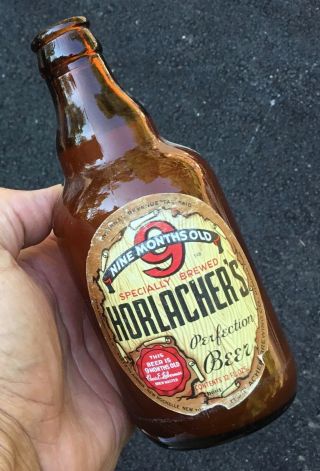 Old Allentown Pa Horlacher Beer Bottle Paper Label Lehigh Valley Advertising