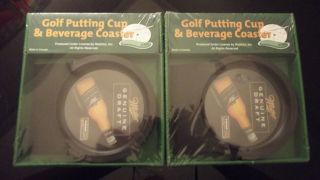 Miller Draft Beer - Golf Putting Cup And Beverage Coaster Set Of 2