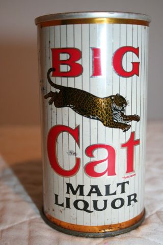 Big Cat Malt Liquor 12 Oz.  Ss Zip Tab From Peoria Heights,  Illinois
