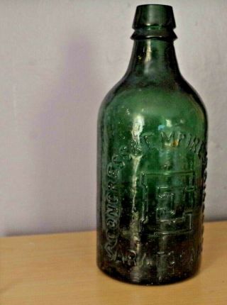 Vintage Congress & Empire Springs “e” Deep Green Water Bottle