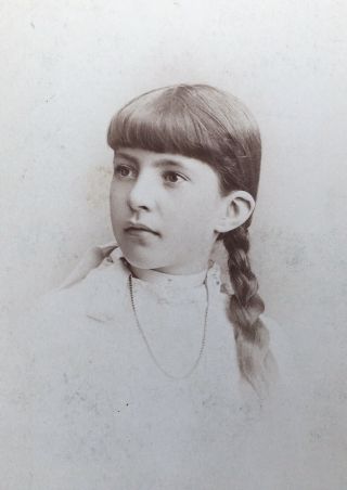 1880’s School Girl Cabinet Card Photo Mansfield Ohio Jeannette W.  Hedges