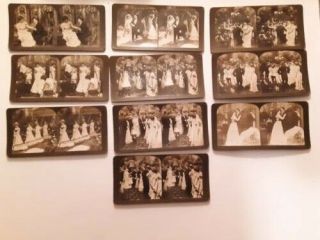 Vintage Stereoscope Viewing Cards,  Set Of 10 Cards " The Proposal To The Wedding.