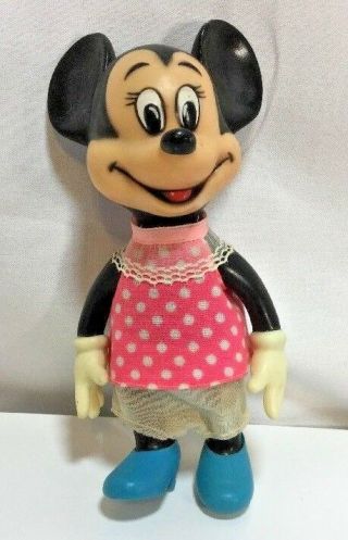 Walt Disney Prod.  Rubber Minnie Mouse Squeak Toy,  7 " Tall,  4 " Wide 1960 