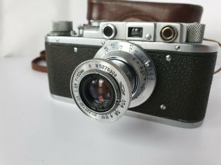 Vintage Soviet Camera Zorki - 1 Ussr Rangefinder 35mm M39 Leica,  Industar 22 Red P
