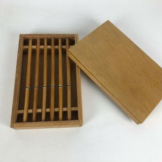 Japanese Small Custom Made Mini Samurai Knife Set W/ Sheath And Box
