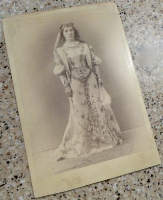 Vintage Cabinet Photo,  Woman In Costume,  H.  F.  Post,  Paterson,  Nj
