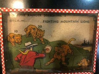 Vintage Lone Ranger Hand Held Metal Ball Game Fighting Mountain