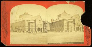 Antique Stereoview Photo Church Of The Disciples Boston Mass