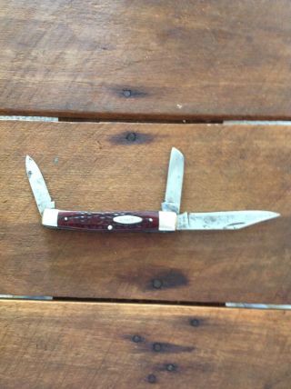 Vintage Case Xx Pocket Knife Red Brown Jigged Bone