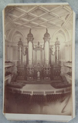 Vintage Cdv - Great Organ In Boston 