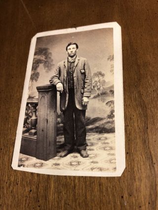 Antique Victorian Man Cdv Photo Photograph Civil War Era Cooperstown Ny