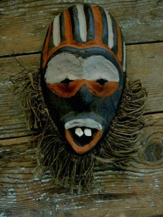 Unusual Vintage African Mask From (drc) 