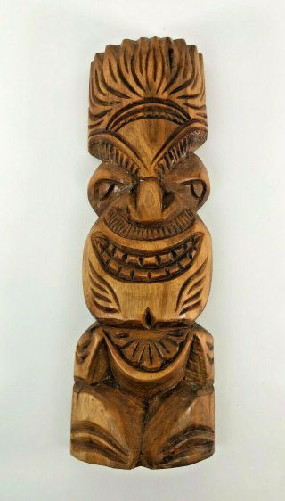 Polynesian Cultural Hawaiian Hand Carved Totem Pole Statue 11 " Tall