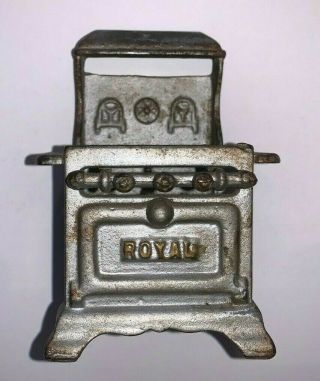 Antique Vintage Cast Iron Toy Miniature Royal Kitchen Stove Oven