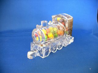 Vintage Glass & Tin Toy Locomotive Train York Central Candy Container 1923