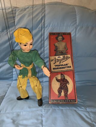 Vintage 1950’s Hazelle’s Popular Marionettes 809 Robin Hood String Puppet
