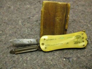 Vintage Pocket Knife/2 Bl.  /brevett,  34749/pearly Scales/ricordo Di Napoli/locking