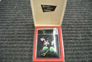 Vintage Ronson Escort Cigarette Case With Built In Lighter With Box