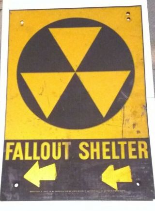 Authentic Vintage Fallout Shelter Sign U.  S.  Gov Issue.  1950s
