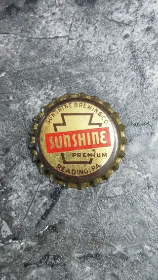 Sunshine Premium Sunshine Brewing Co Beer Soda Bottle Cap Cork - Lined Reading Pa