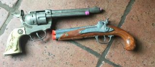 Vintage Hubley Pirate Flintlock Double Barrel Cap Gun Pistol