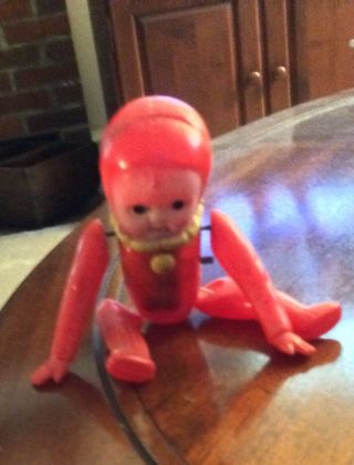 RARE VINTAGE CELLULOID CLOWN JOINTED WIND UP ACROBAT TOY OCCUPIED JAPAN 2
