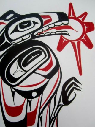 NORTHWEST COAST ART - RAVEN Clan Stealing Sun Haida - PAINTING 2