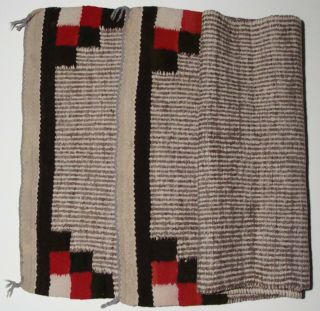 Vintage Navajo Saddle Blanket Single Natural Wool 22”x57”