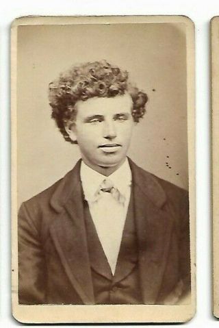 Unidentified Curly Haired Young Man; Photo By F V Bingham,  Mn Or Winnepeg (4195)