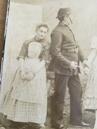 Late 19th C.  Cabinet Card Photo Policeman Hancuffing Two Women - Sittingbourne 3