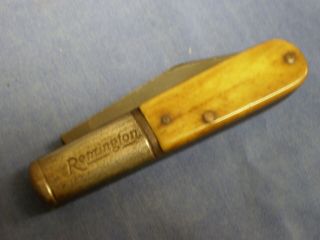 Vintage Remington Umc Rb - 44 Barlow 2 Carbon Blade Pocket Knife Usa Bone Handle