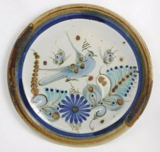 Ken Edwards Art Pottery 10 " Plate Signed Ke Mexico Bird & Butterflies (item B6)